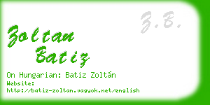 zoltan batiz business card