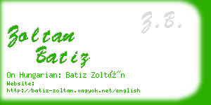 zoltan batiz business card